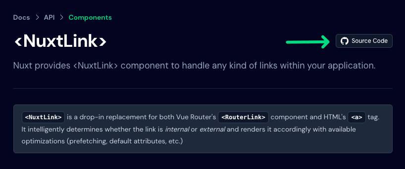 Nuxt Source Code Button
